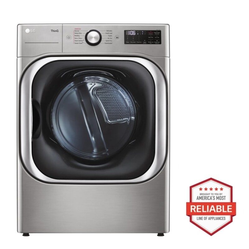 9.0 cu. ft. Mega Capacity Smart wi-fi Enabled Front Load Electric Dryer with TurboSteam™ and Built-In Intelligence DLEX8980V