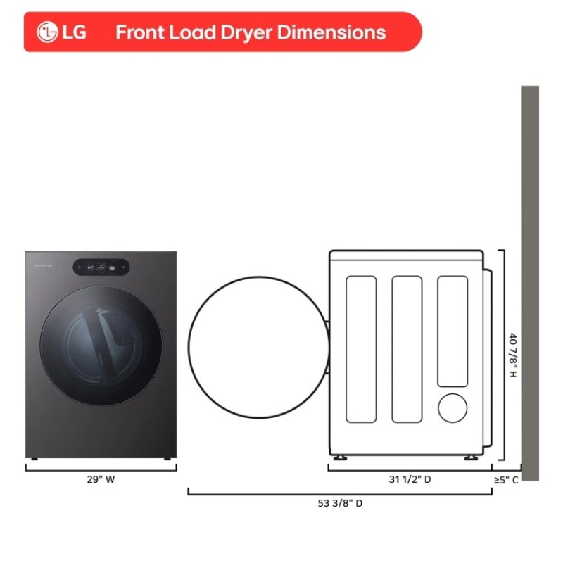 9.0 Cu. Ft. Mega Capacity Smart Front Load Electric Dryer With Built-in Intelligence, Turbosteam® And Touch Lcd Control DLEX9900B