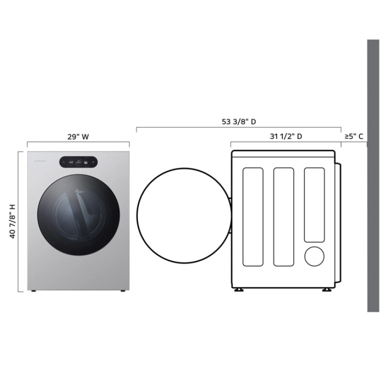29 Inch Smart Electric Dryer with 9.0 cu ft Capacity view 4