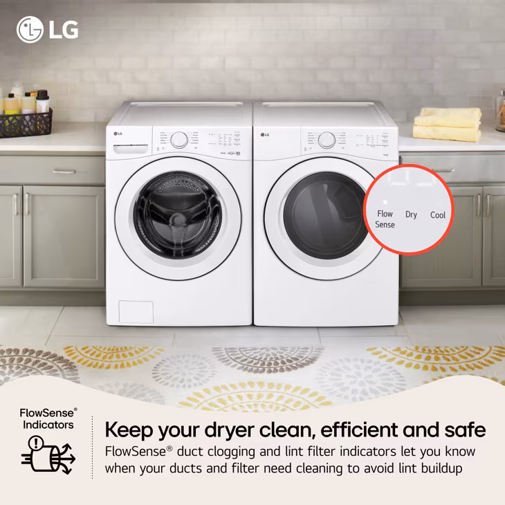7.4 Cu. Ft. Ultra Large Capacity Smart Front Load Gas Dryer DLG3421W
