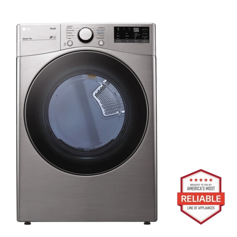 LG 7.4 cu. ft. Ultra Large Capacity Smart wi-fi Enabled Front Load Gas Dryer with Built-In Intelligence Graphite Steel DLG3601V Picture 1