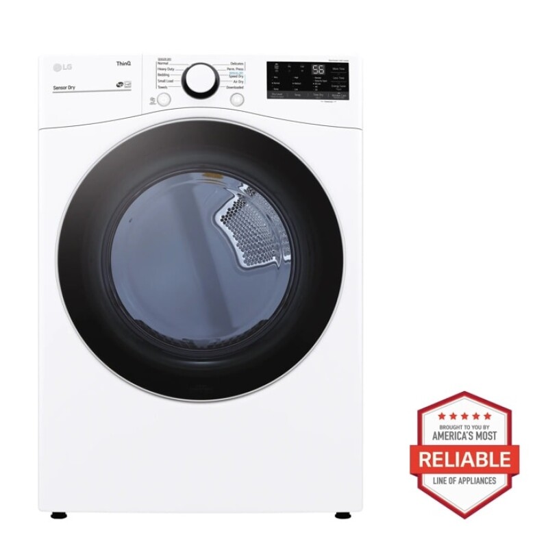 7.4 cu. ft. Ultra Large Capacity Smart wi-fi Enabled Front Load Gas Dryer with Built-In Intelligence DLG3601W