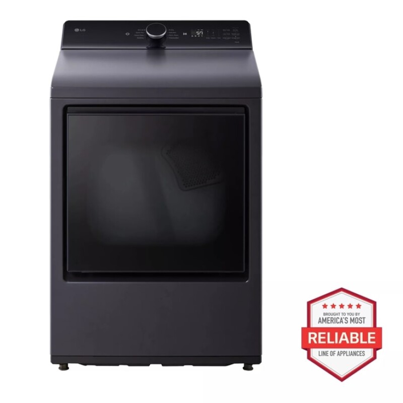 LG 7.3 cu. ft. Ultra Large Capacity Rear Control Gas Dryer with LG EasyLoad™ Door and AI Sensing Black DLG8401BE Picture 1