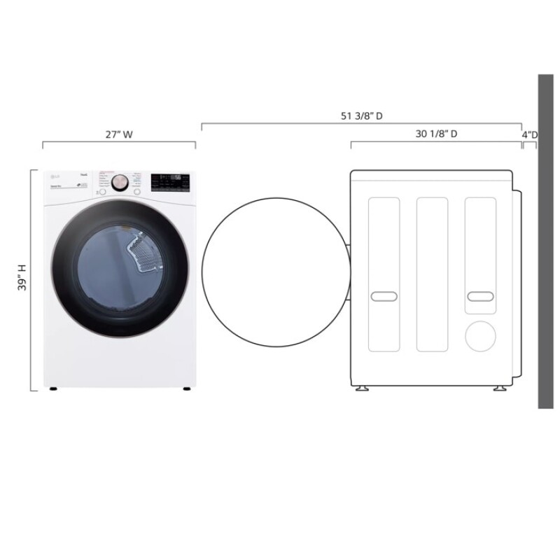 7.4 cu. ft. Ultra Large Capacity Smart wi-fi Enabled Front Load Gas Dryer with TurboSteam™ and Built-In Intelligence view 16