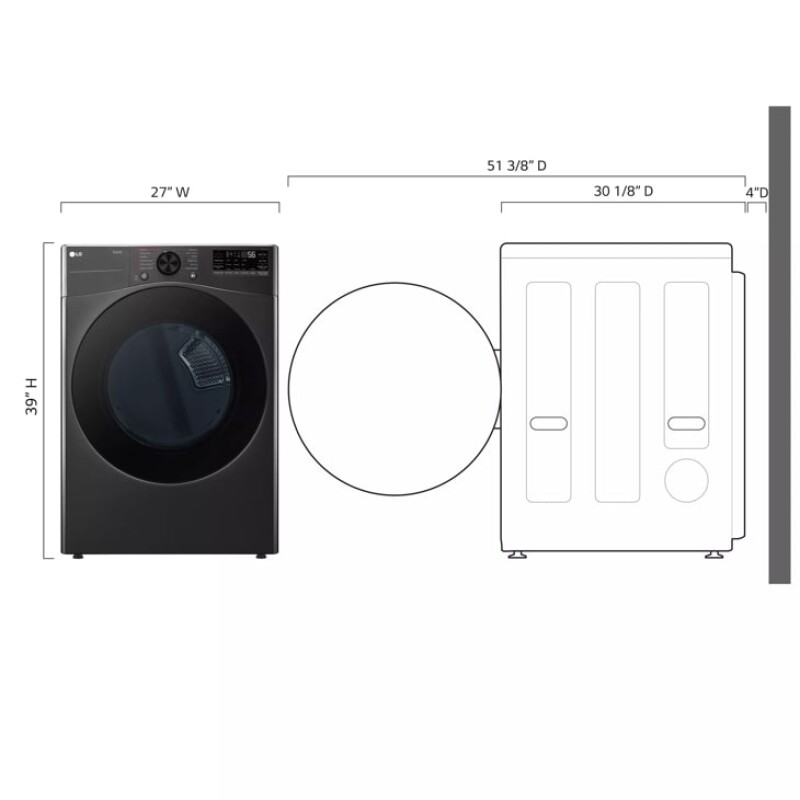 7.4 cu. ft. Ultra Large Capacity Smart Front Load Gas Dryer with Sensor Dry & Steam Technology DLGX4081B