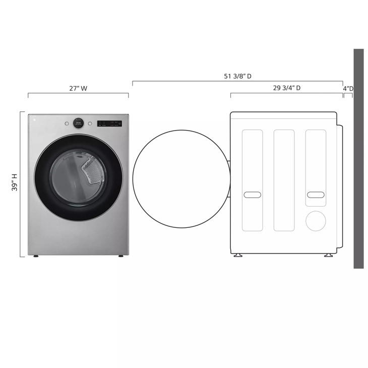 7.4 cu. ft. Ultra Large Capacity Smart Front Load Gas Dryer with Sensor Dry & Steam Technology view 3
