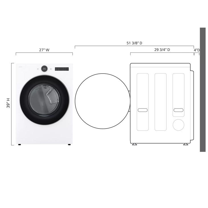 7.4 cu. ft. Ultra Large Capacity Smart Front Load Gas Dryer with Sensor Dry & Steam Technology view 3