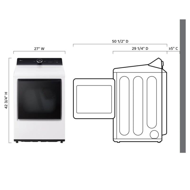 7.3 cu.ft. Smart Gas Dryer with EasyLoad™ Door and Sensor Dry. view 16