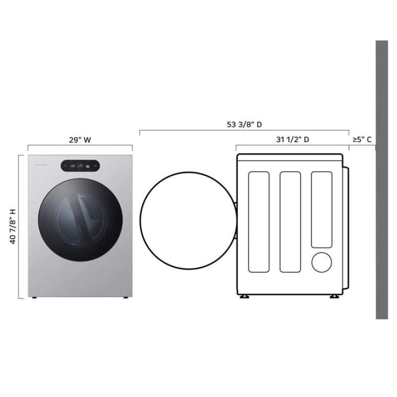 29 Inch Smart Electric Dryer with 9.0 cu ft Capacity view 4