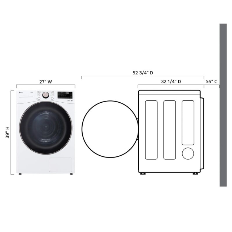 7.8 cu. ft. Mega Capacity Smart Front Load Dryer with Dual Inverter HeatPump™ Technology view 3