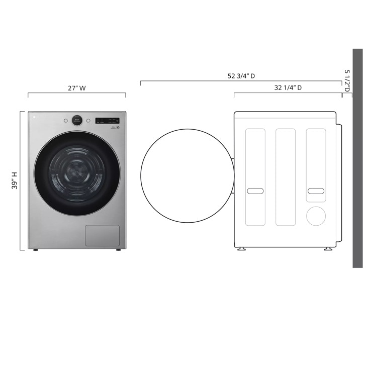 7.8 cu. ft. Mega Capacity Smart Front Load Dryer with Dual Inverter HeatPump™ Technology and Inverter Direct Drive Motor System view 3