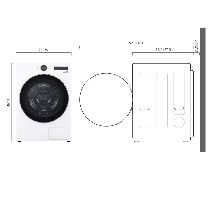 7.8 cu. ft. Mega Capacity Smart Front Load Dryer with Dual Inverter HeatPump™ Technology and Inverter Direct Drive Motor System view 3