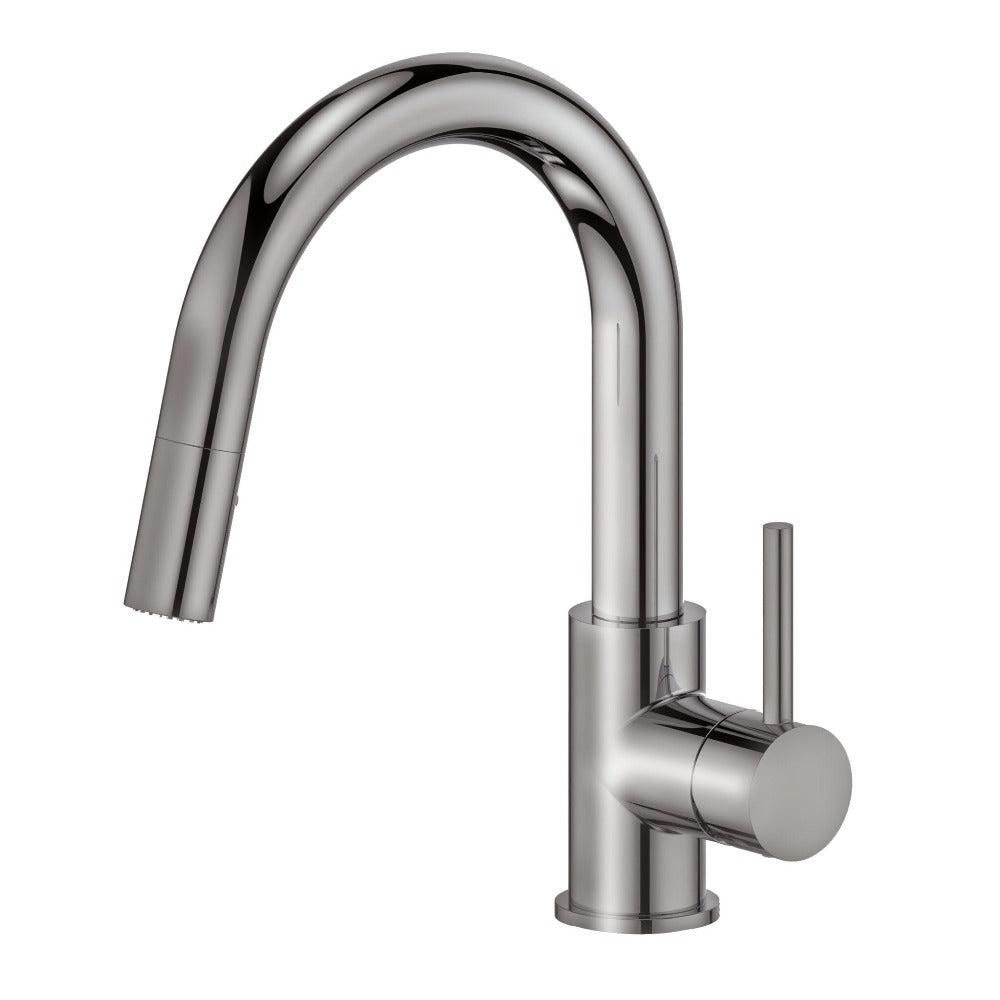 Dante Pull Down Single Handle Kitchen Faucet In Brushed Nickel DNTKFBN