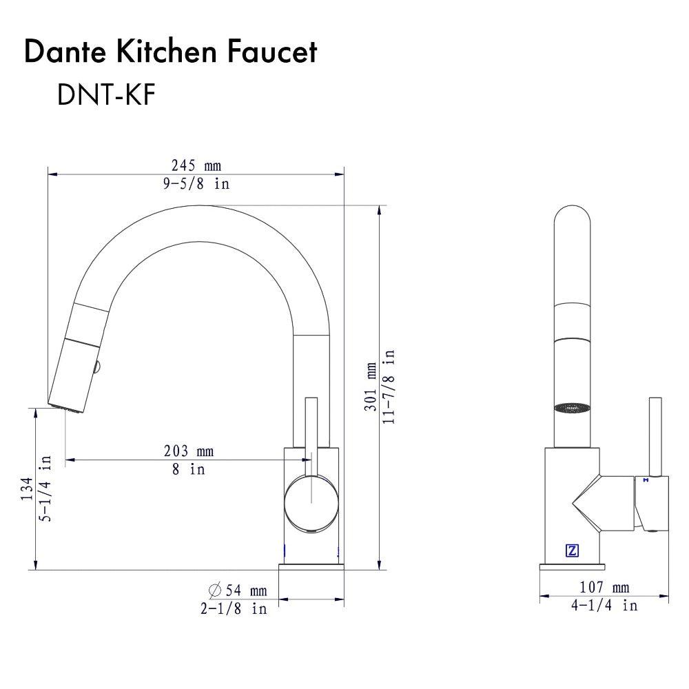 Autograph Edition Dante Pull Down Single Handle Kitchen Faucet In Matte Black DNTKFMB