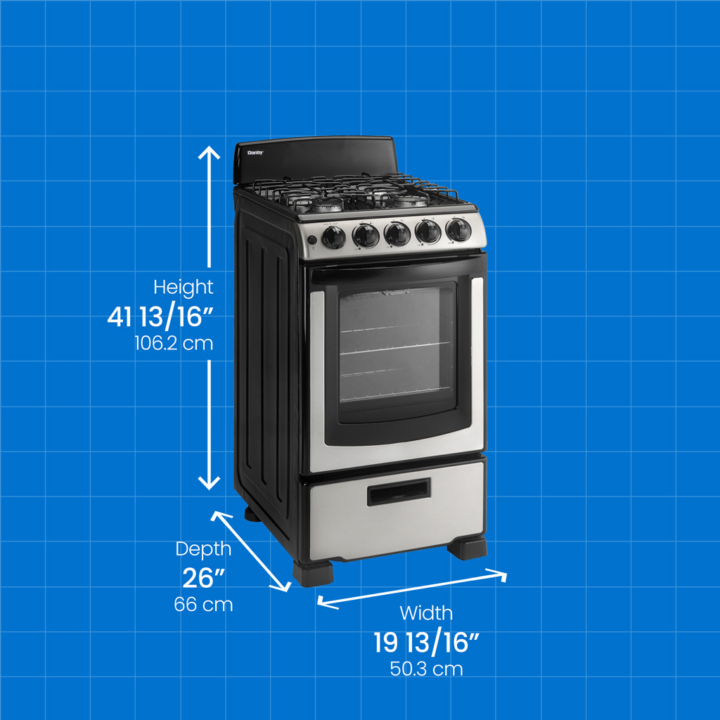 20″ Wide Gas Range DR202BSSGLP