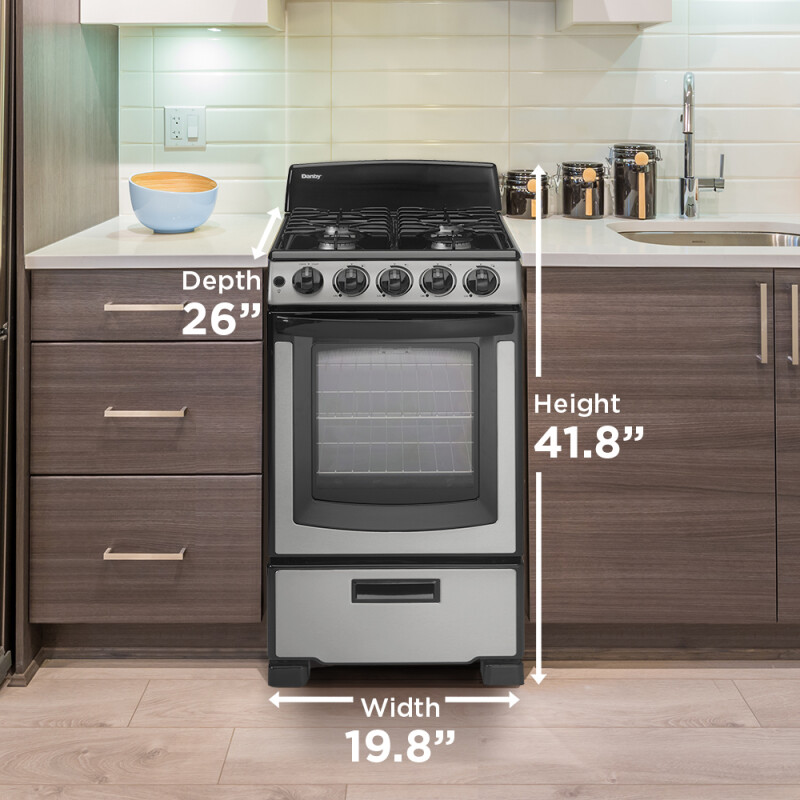 20″ Wide Gas Range DR202BSSGLP