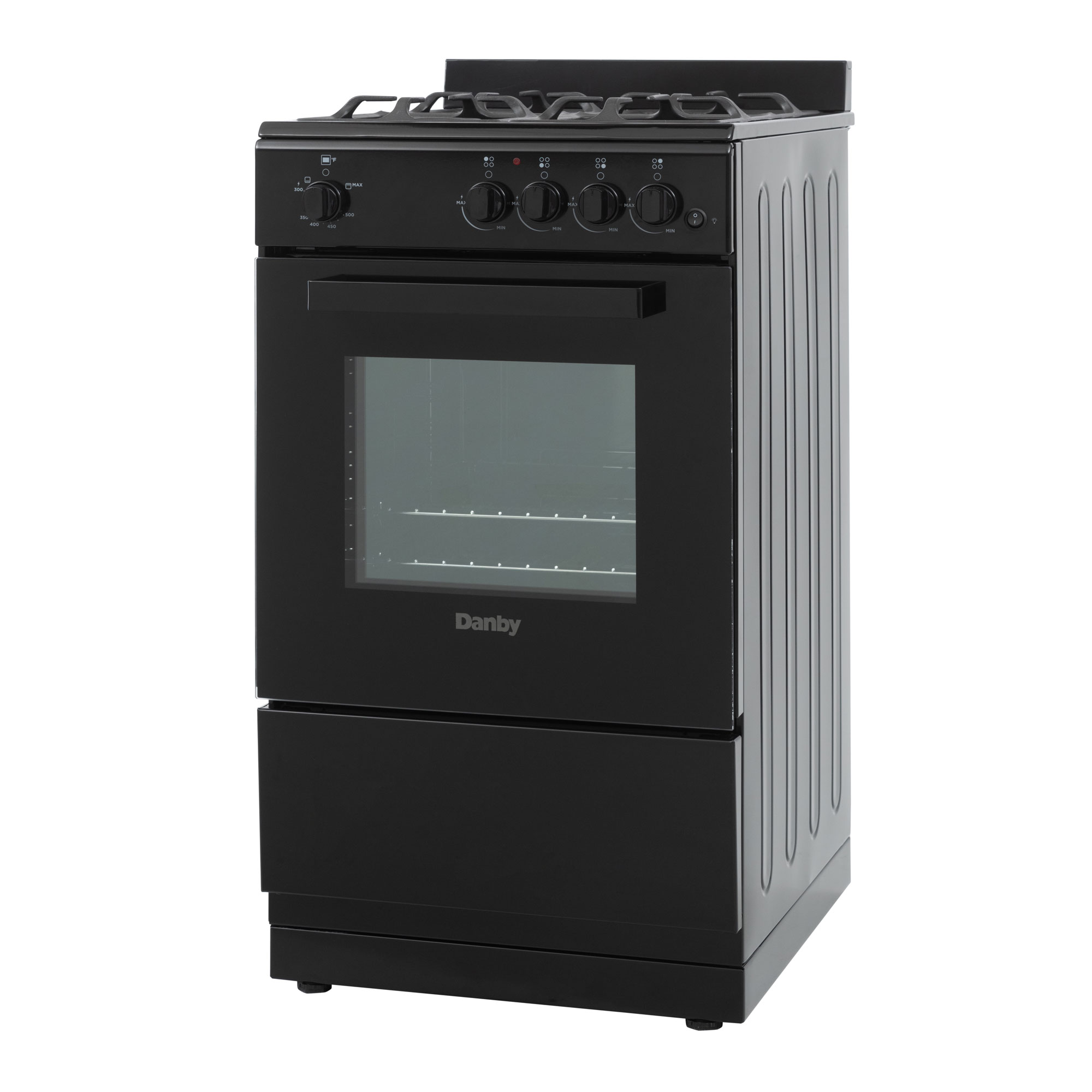 20″ Wide Gas Range in Black view 3