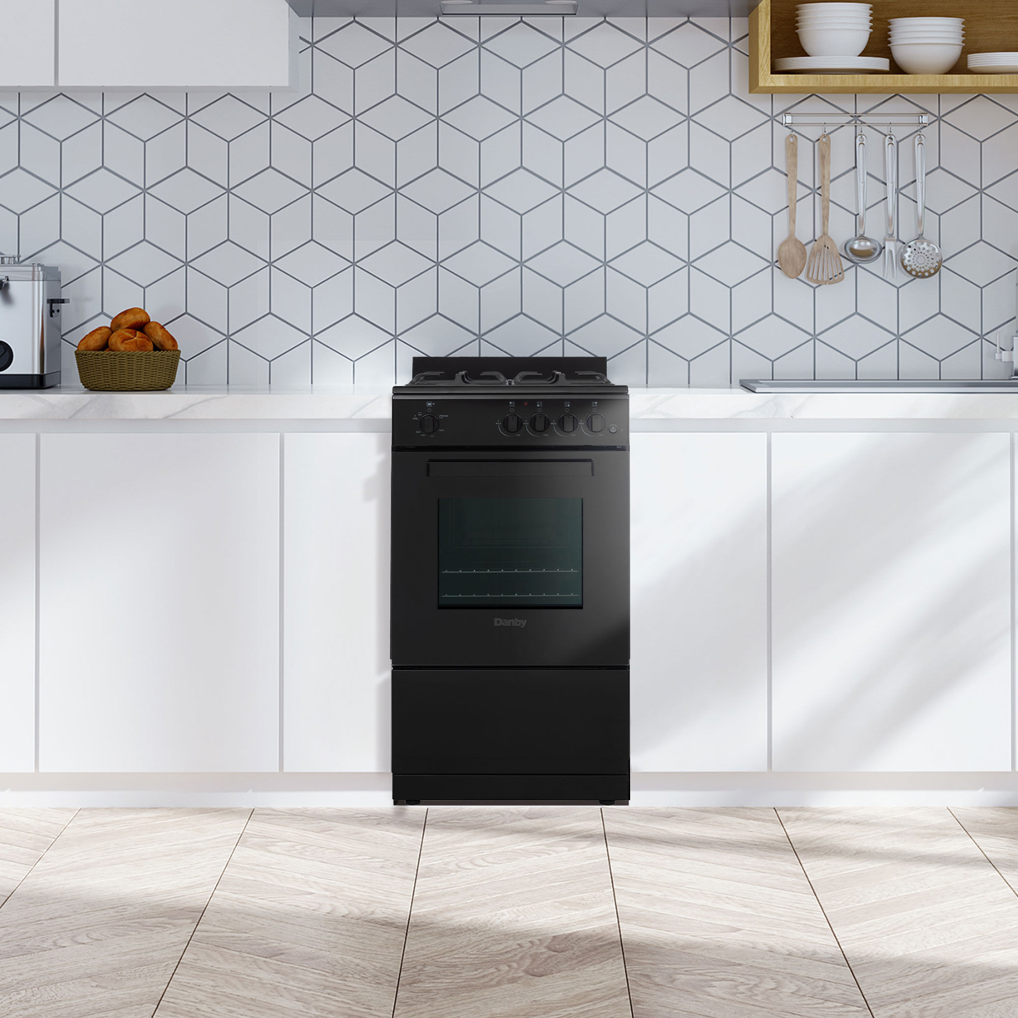 20″ Wide Gas Range in Black view 5