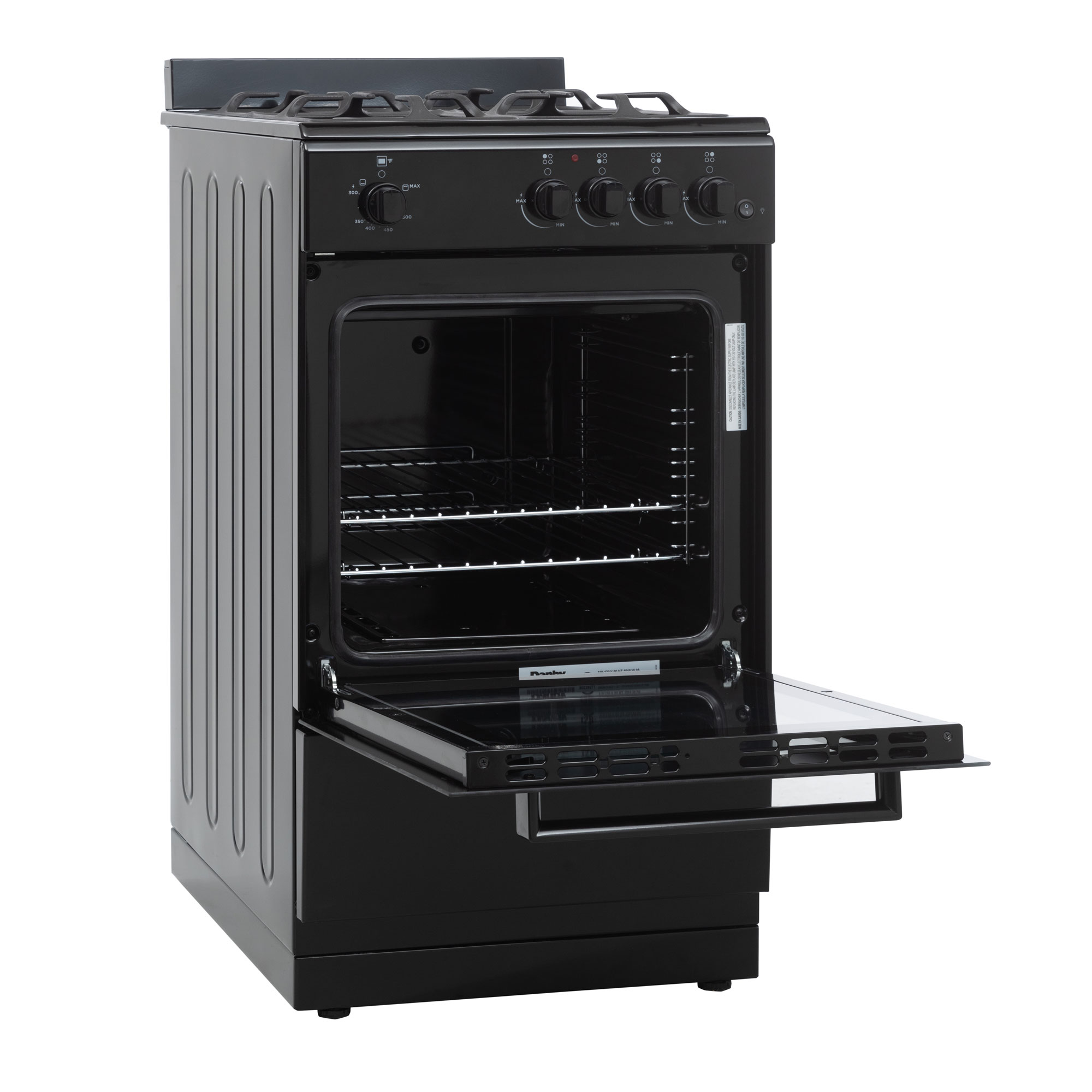 20″ Wide Gas Range in Black view 10