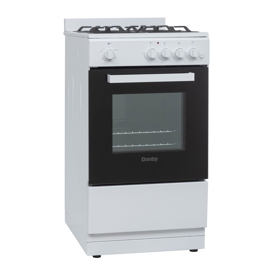 20″ Wide Gas Range in White view 2