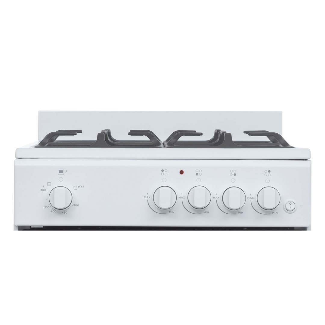 20″ Wide Gas Range in White view 7