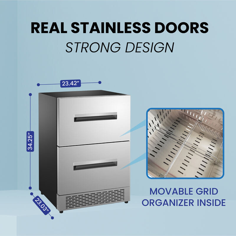 24" 2 Drawer 2 Zone CONVERTIBLE REFRIGERATOR-FREEZER 5cf Sabbath Mode DRFC5292, product image 15 of 31