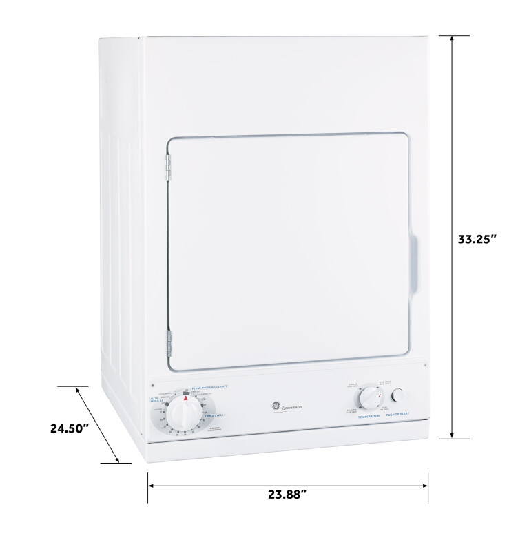 Spacemaker 240V 3.6 cu. ft. Capacity Stationary Electric Dryer DSKS433EBWW