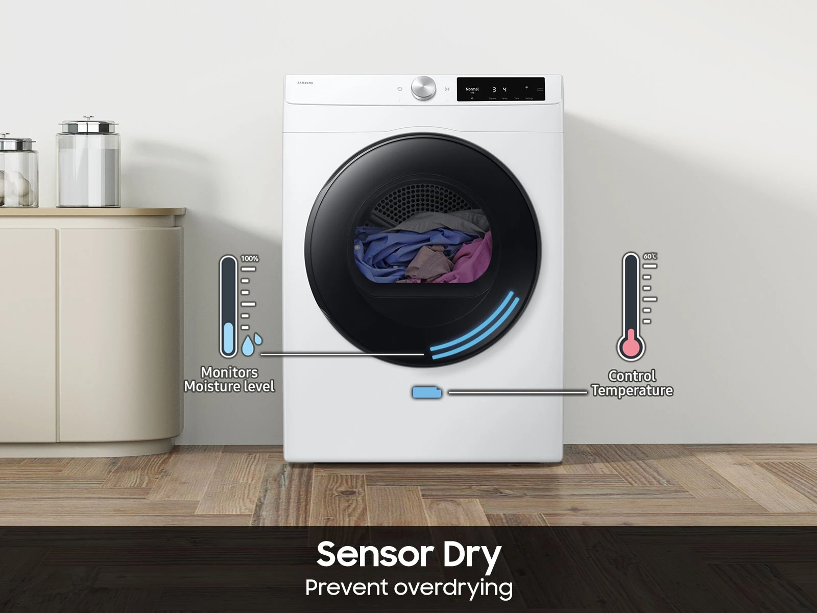 Laundry Dryer with AI Control and Sensor Dry DV25FG60BVBEA2