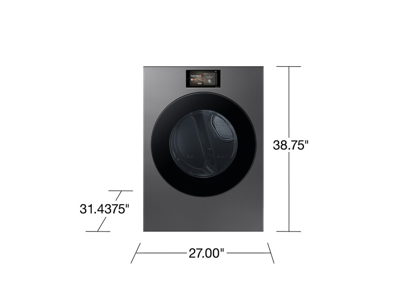 7.6 cu. ft. Bespoke AI Ultra Capacity Front Load Gas Dryer with AI Home and AI OptiDry+ in Dark Steel DV90F53AGSA3