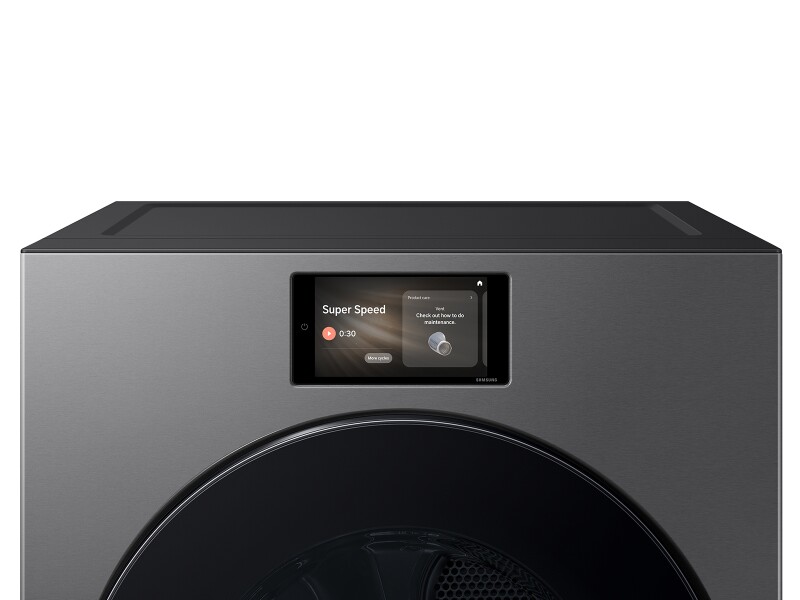 7.6 cu. ft. Bespoke AI Ultra Capacity Front Load Gas Dryer with AI Home and AI OptiDry+ in Dark Steel DV90F53AGSA3