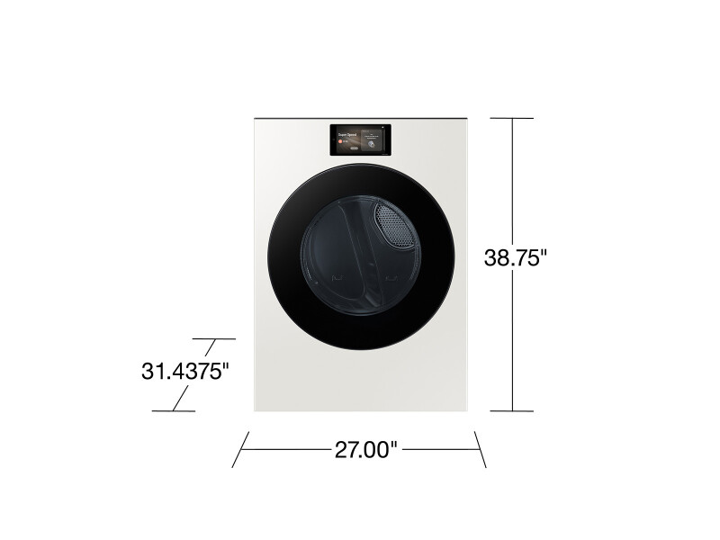 7.6 cu. ft. Bespoke AI Ultra Capacity Front Load Gas Dryer with AI Home and AI OptiDry+ in Ivory DV90F53AGYA3