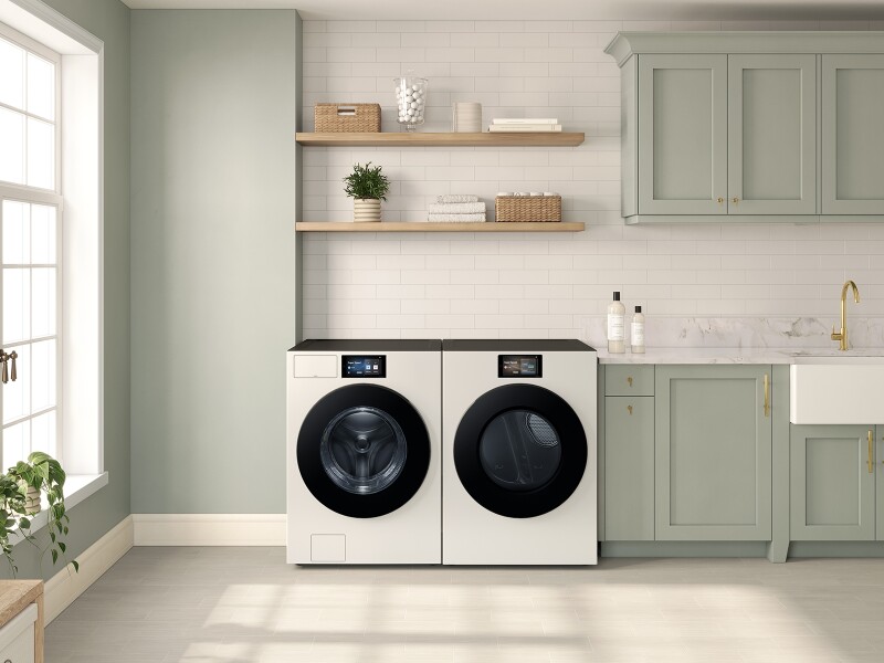 7.6 cu. ft. Bespoke AI Ultra Capacity Front Load Gas Dryer with AI Home and AI OptiDry+ in Ivory DV90F53AGYA3