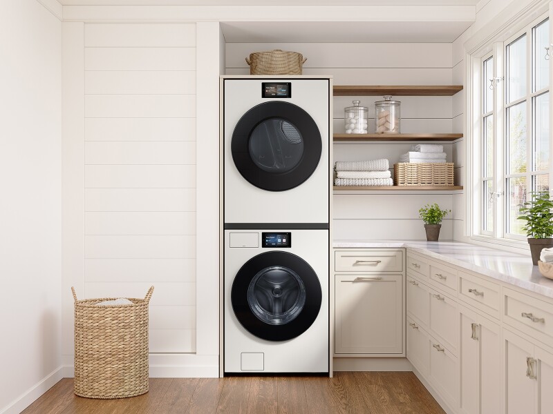 7.6 cu. ft. Bespoke AI Ultra Capacity Front Load Gas Dryer with AI Home and AI OptiDry+ in Ivory DV90F53AGYA3