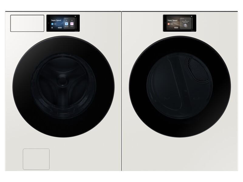 7.6 cu. ft. Bespoke AI Ultra Capacity Front Load Gas Dryer with AI Home and AI OptiDry+ in Ivory DV90F53AGYA3