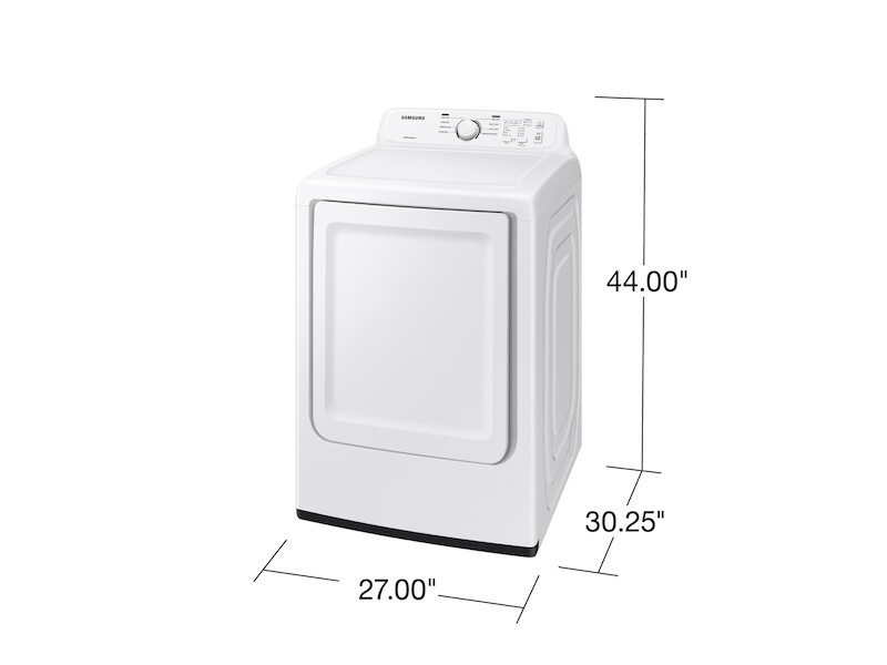 7.2 cu. ft. Electric Dryer with Sensor Dry and 8 Drying Cycles in White DVE41A3000WA3