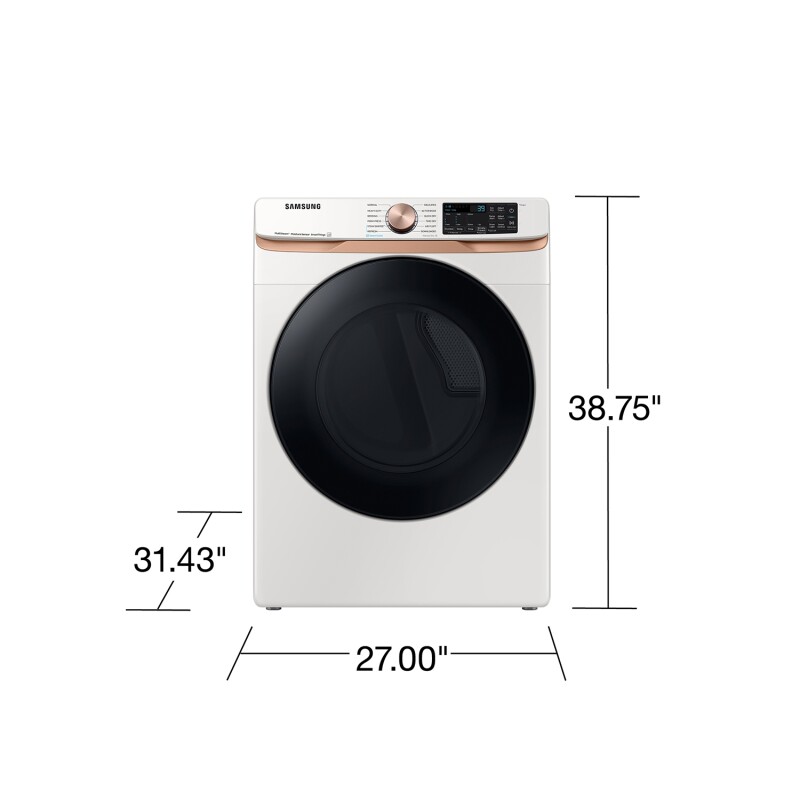 7.5 cu. ft. Smart Electric Dryer with Steam Sanitize+ and Sensor Dry in Ivory DVE50BG8300EA3