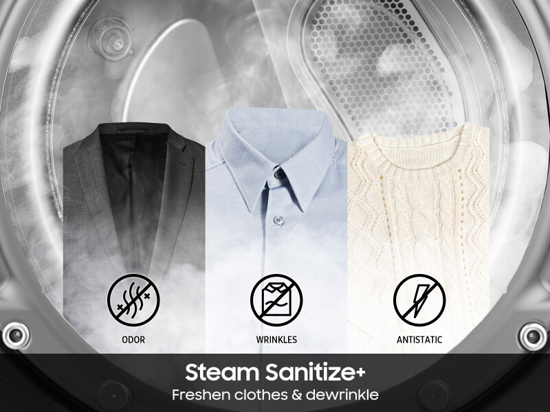 7.5 cu. ft. Smart Electric Dryer with Steam Sanitize+ and Sensor Dry in Brushed Black DVE50BG8300VA3