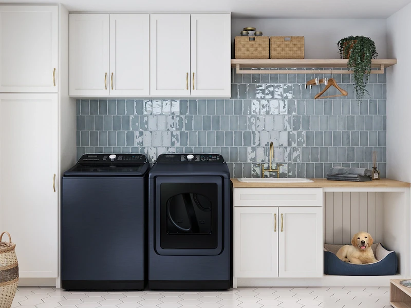 7.4 cu. ft. Smart Electric Dryer with Pet Care Dry and Steam Sanitize+ in Brushed Navy DVE54CG7150DA3