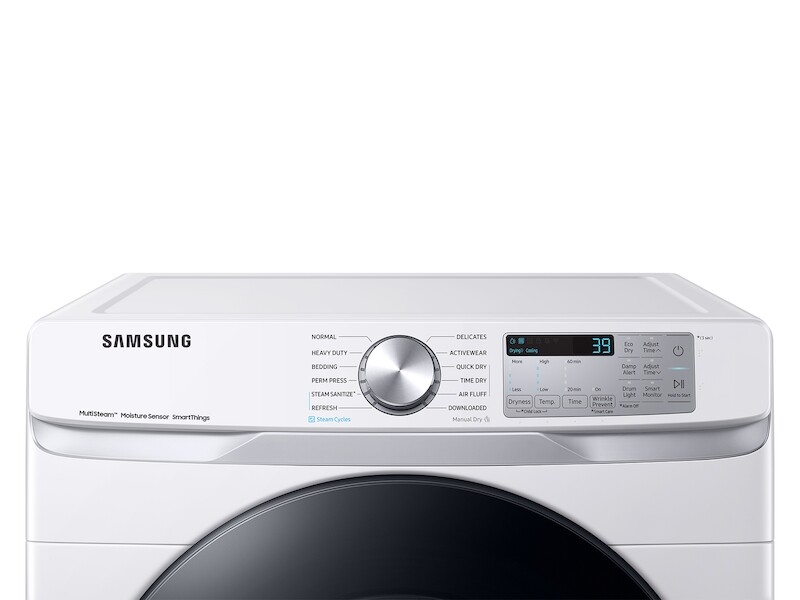 7.5 cu. ft. Smart Gas Dryer with Steam Sanitize+ in White DVG45B6300WA3