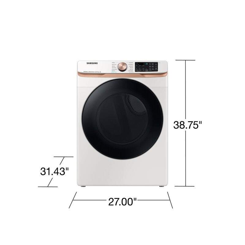 7.5 cu. ft. Smart Gas Dryer with Steam Sanitize+ and Sensor Dry in Ivory DVG50BG8300EA3