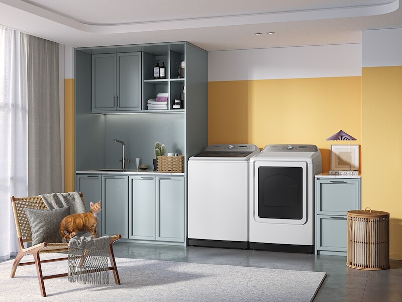 7.4 cu. ft. Smart Gas Dryer with Pet Care Dry and Steam Sanitize+ in White DVG54CG7150WA3