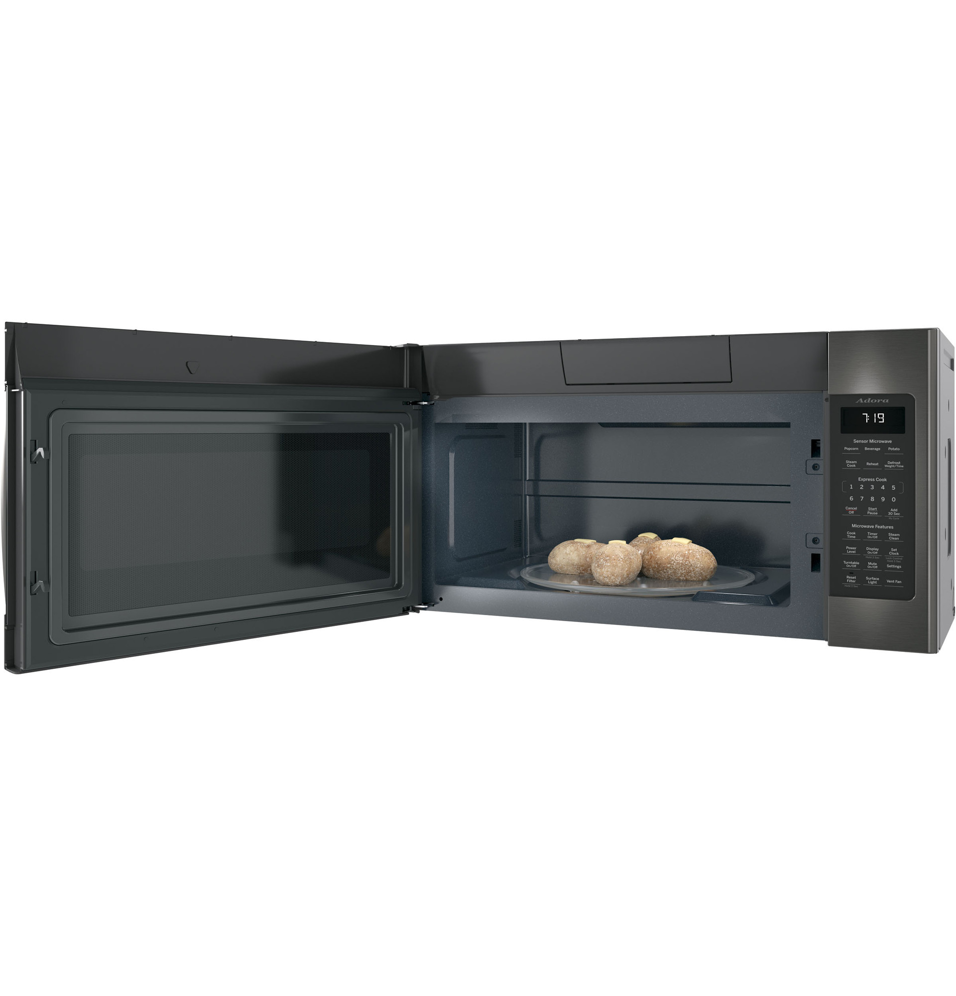 Adora series by GE 1.9 Cu. Ft. Over-the-Range Sensor Microwave Oven DVM7195BLTS, product image 3 of 10