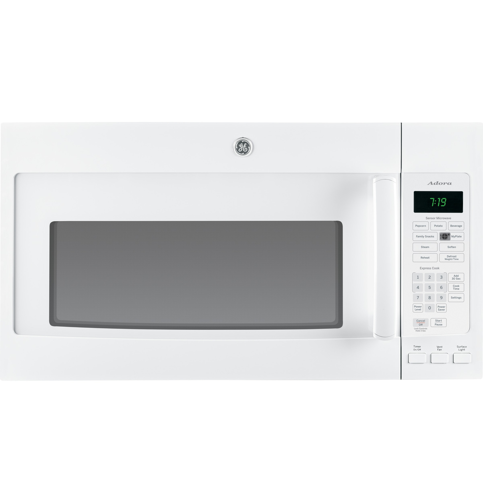 Adora series by GE 1.9 Cu. Ft. Over-the-Range Sensor Microwave Oven DVM7195DFWW
