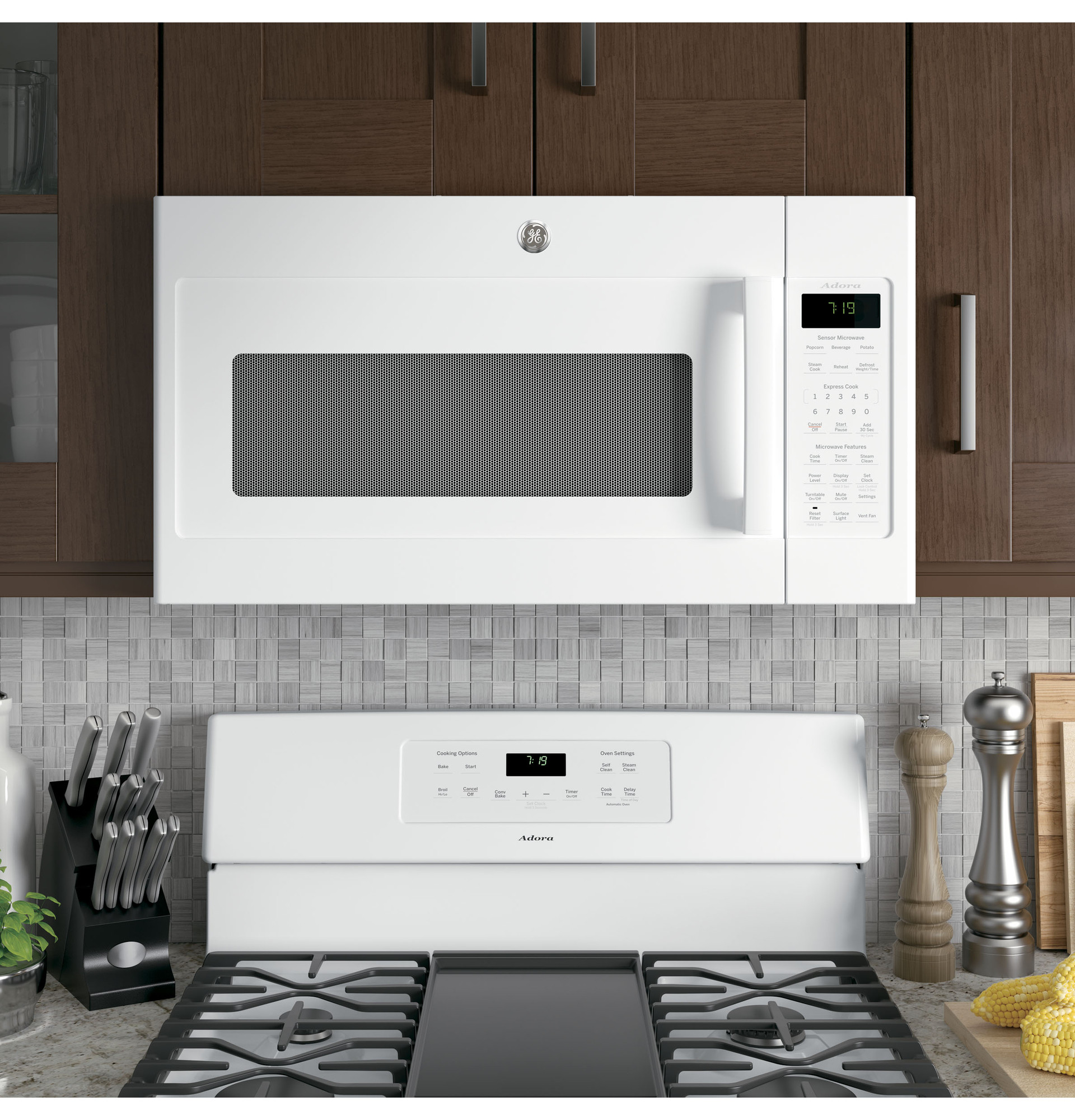 Adora series by GE 1.9 Cu. Ft. Over-the-Range Sensor Microwave Oven DVM7195DKWW, product image 9 of 10