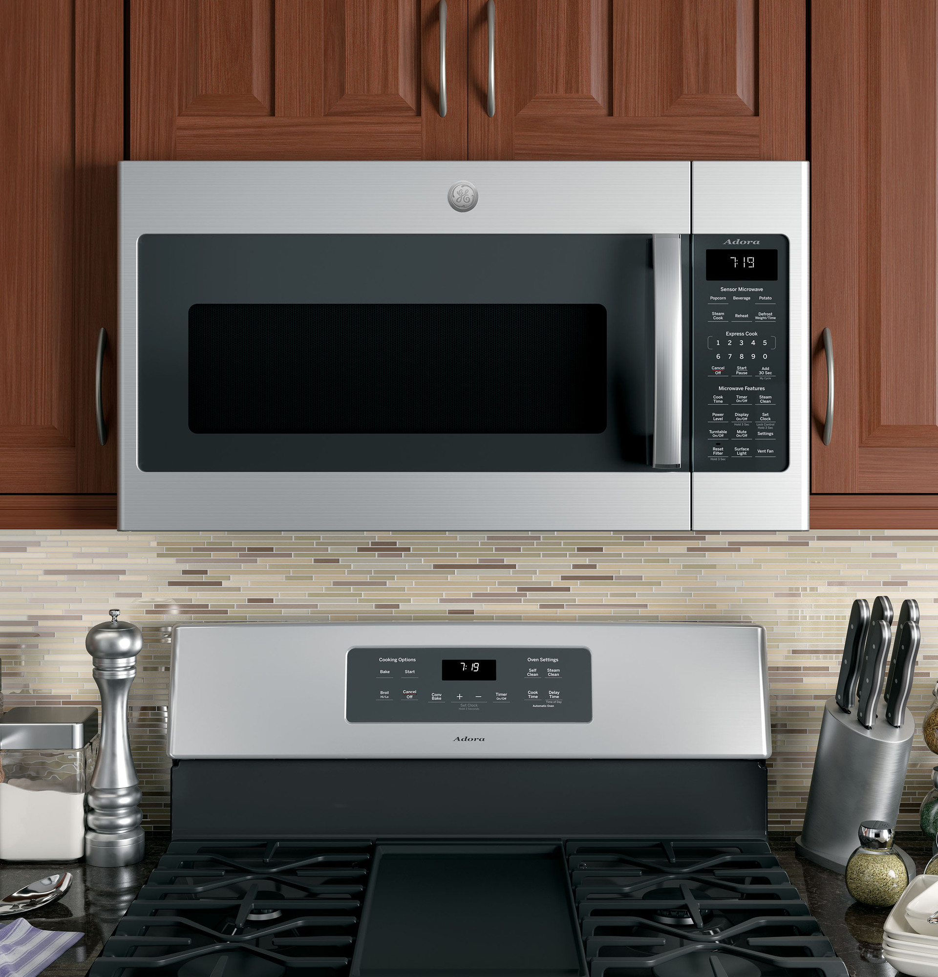 Adora series by GE 1.9 Cu. Ft. Over-the-Range Sensor Microwave Oven DVM7195SKSS, product image 10 of 14