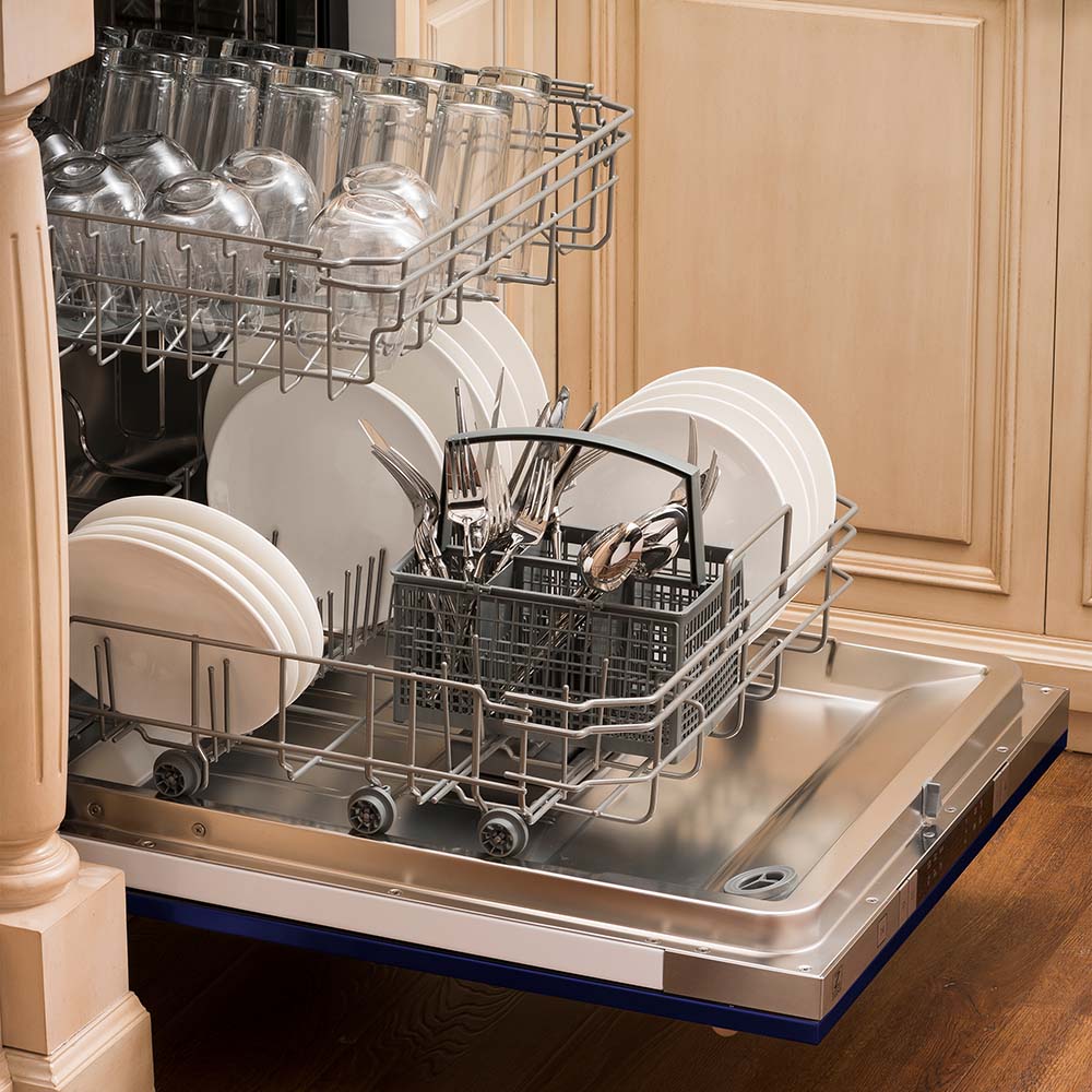 24 In. Top Control Dishwasher With Blue Gloss Panel And Traditional Style Handle, 52dba DWBG24