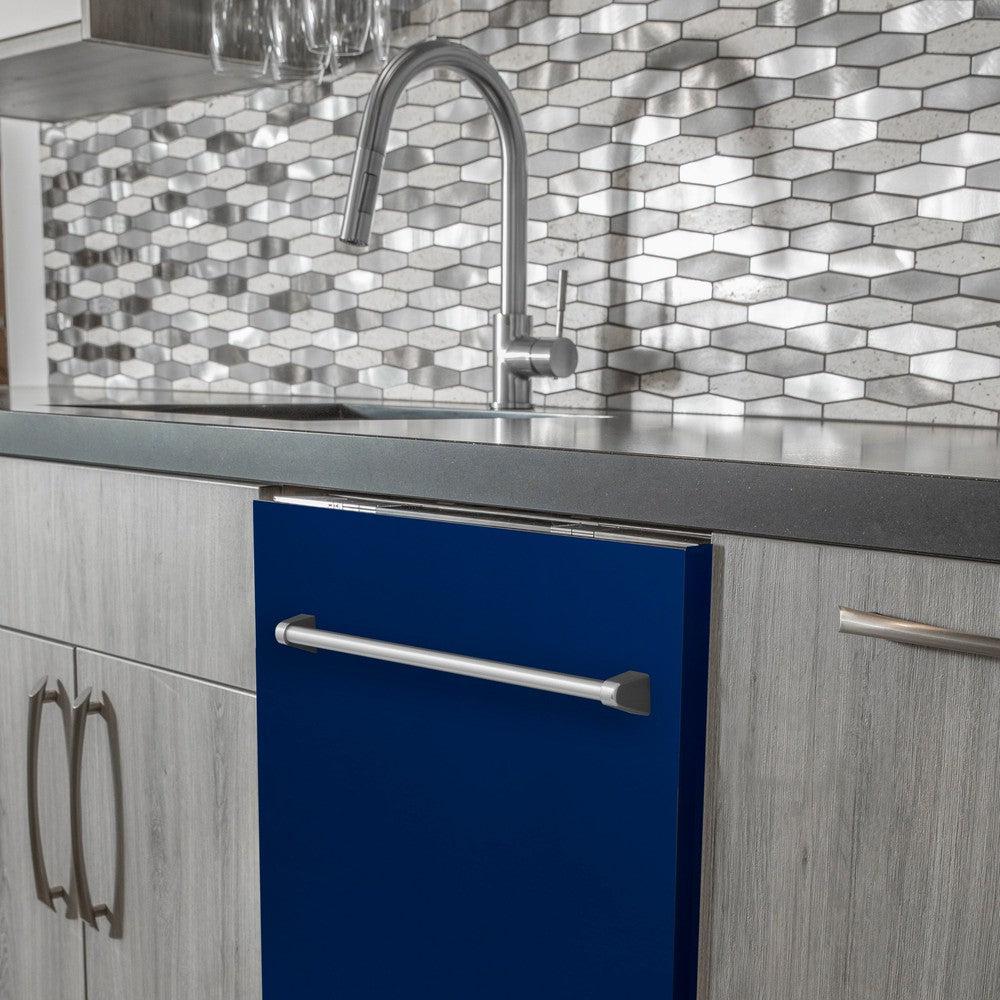 24 In. Top Control Dishwasher With Blue Gloss Panel And Traditional Style Handle, 52dba DWBG24