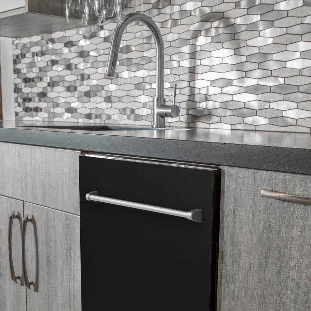 24 In. Top Control Dishwasher With Black Matte Panel And Traditional Style Handle, 52dba DWBLM24