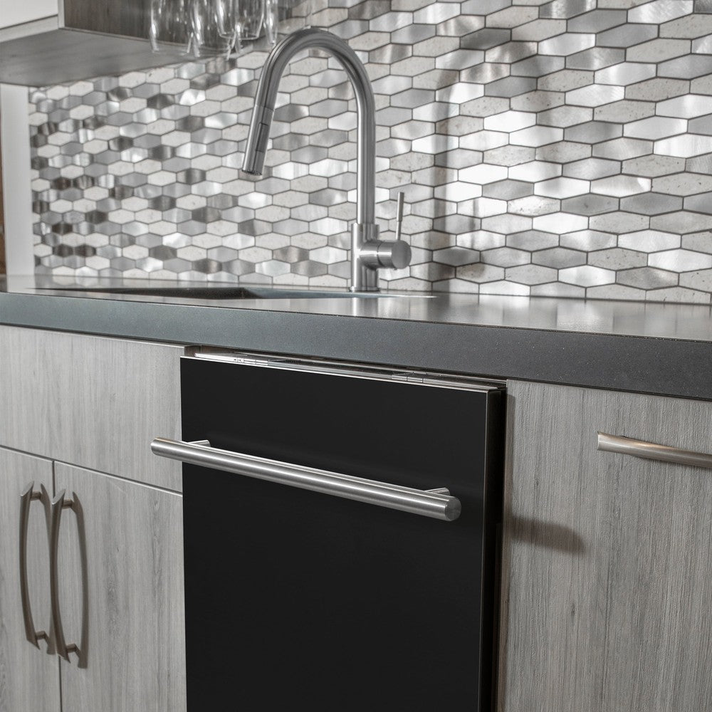 24 In. Top Control Dishwasher With Black Matte Panel And Modern Style Handle, 52dba DWBLMH24