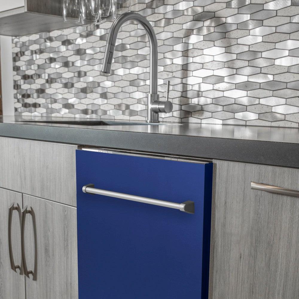 24 In. Top Control Dishwasher With Blue Matte Panel And Traditional Style Handle, 52dba DWBM24